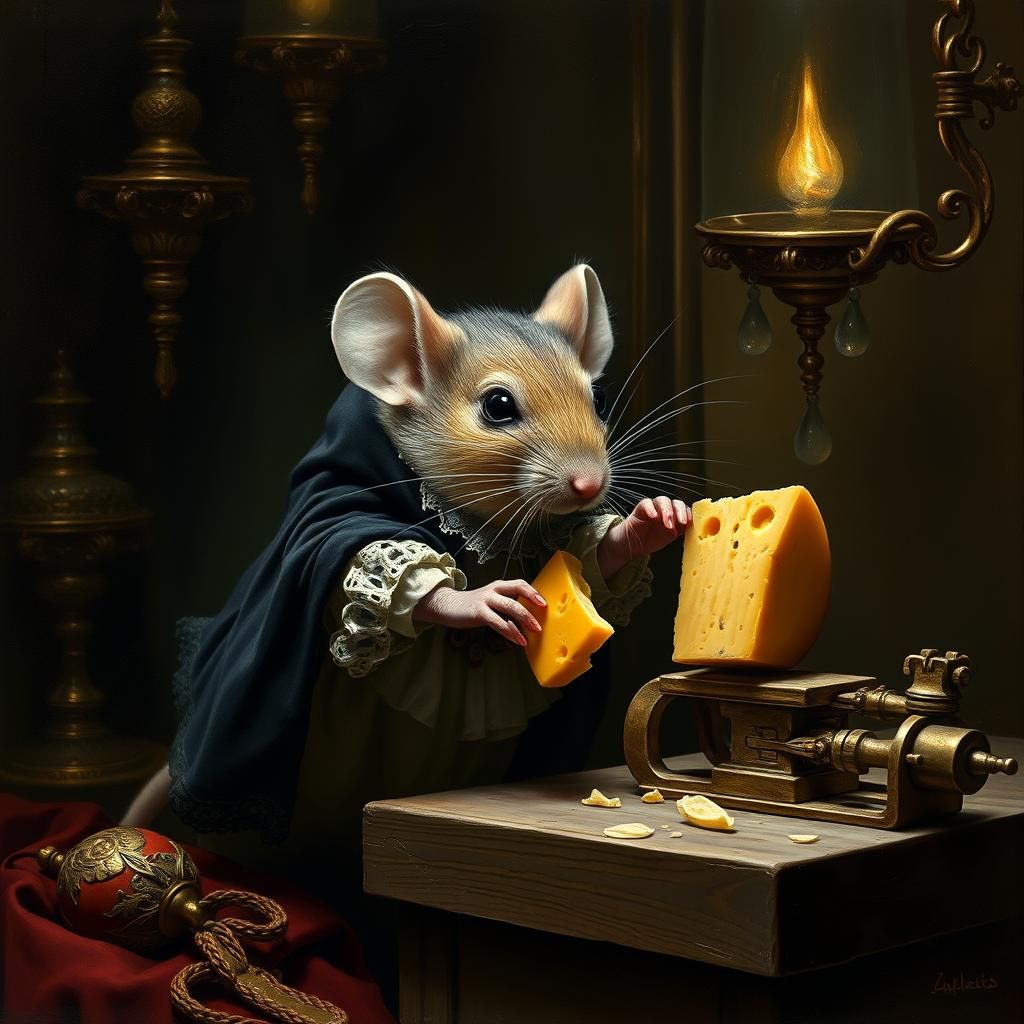 Mouse Heist: Baroque Mousetrap in Enamel Glass Style