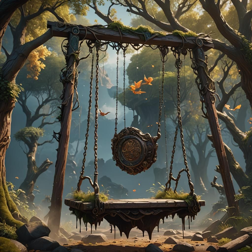 Fantastical Swing in Detailed Matte Painting