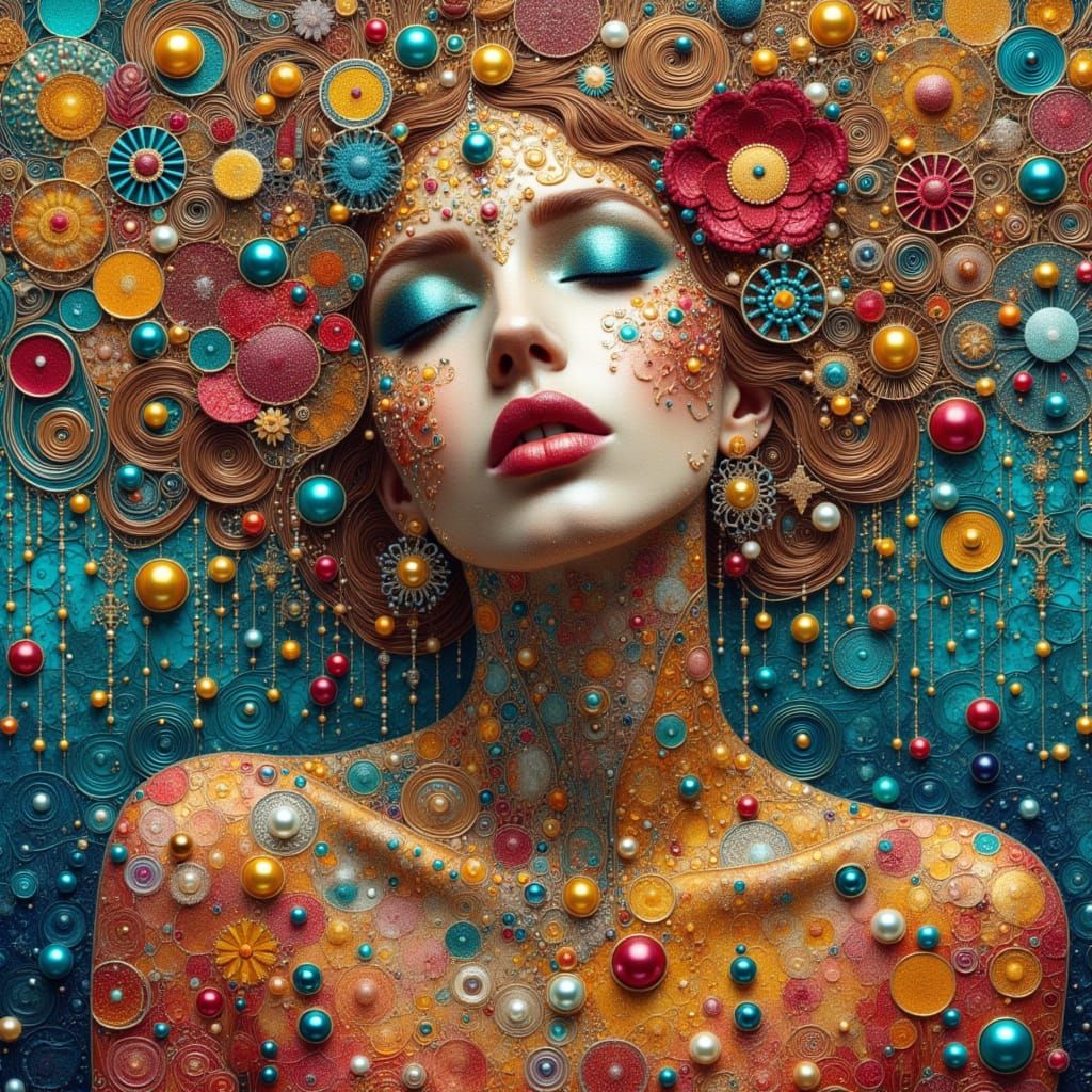 Brazilian Carnival Street in Klimt Style