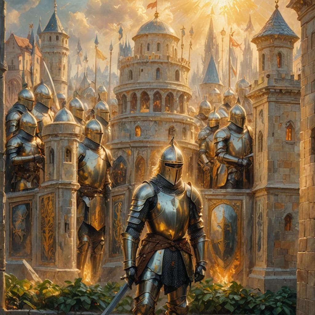 Knights in Glistening Armor: Soft Focus Oil Painting
