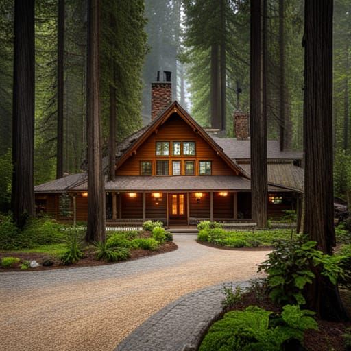 Rustic Craftsman Home in Redwood Forest