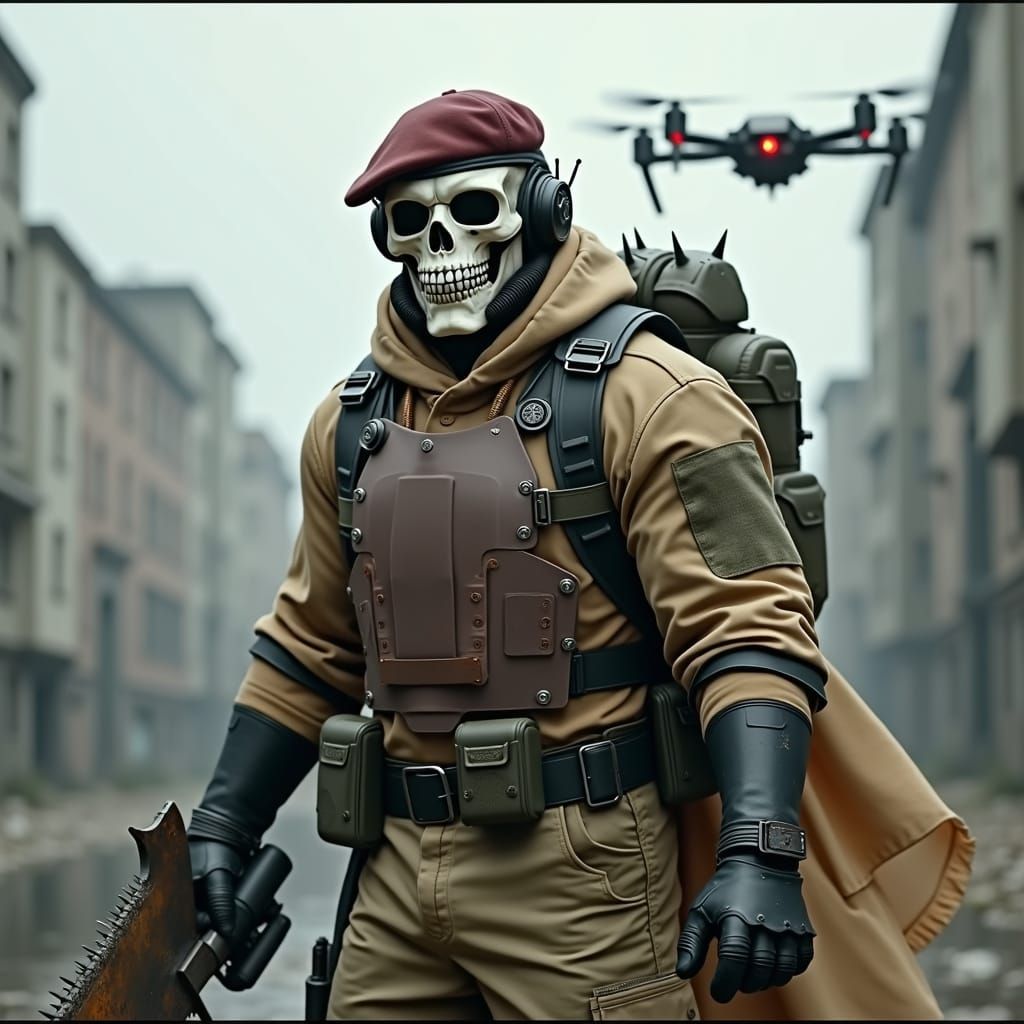 Post-Apocalyptic Warrior in a Bleak, Mystical World