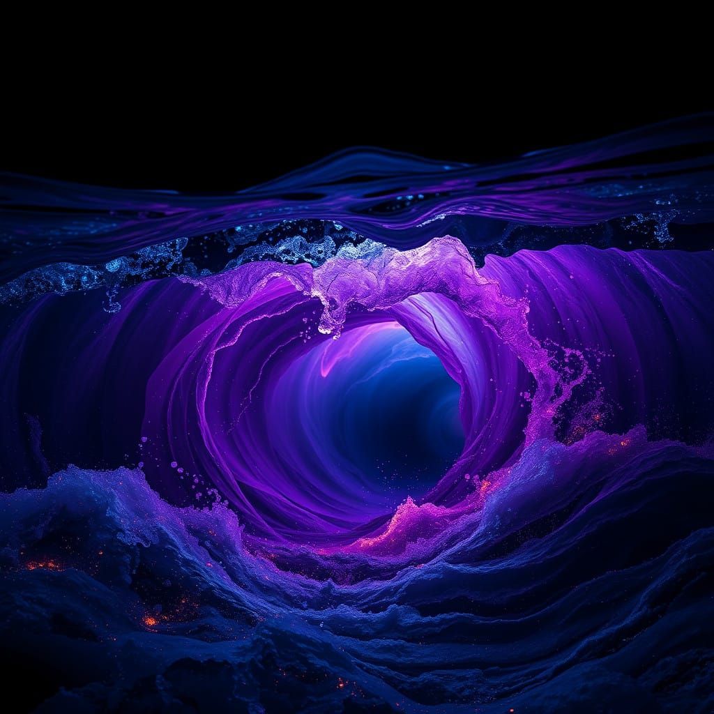 Dramatic Underwater Maelstrom in Dark, Moody Hues