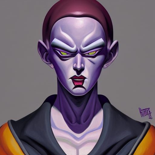 Black Frieza Portrait in Pop Art Style