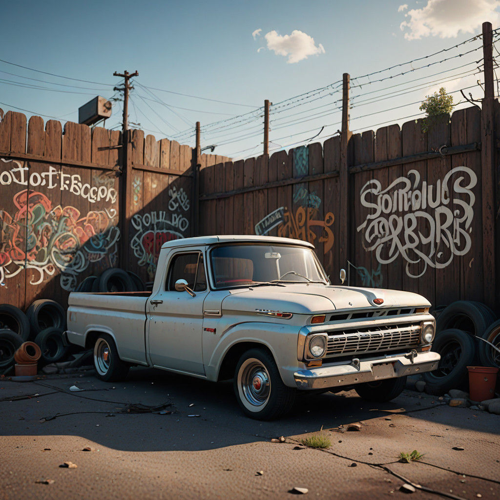 Sleek Lowrider Ford F100 by Rusty Fence