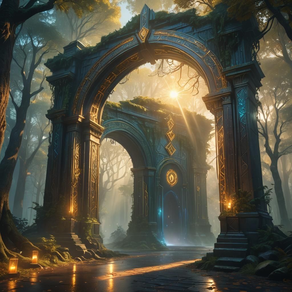 Mystical Portal Connects Fantasy Forest to Modern City