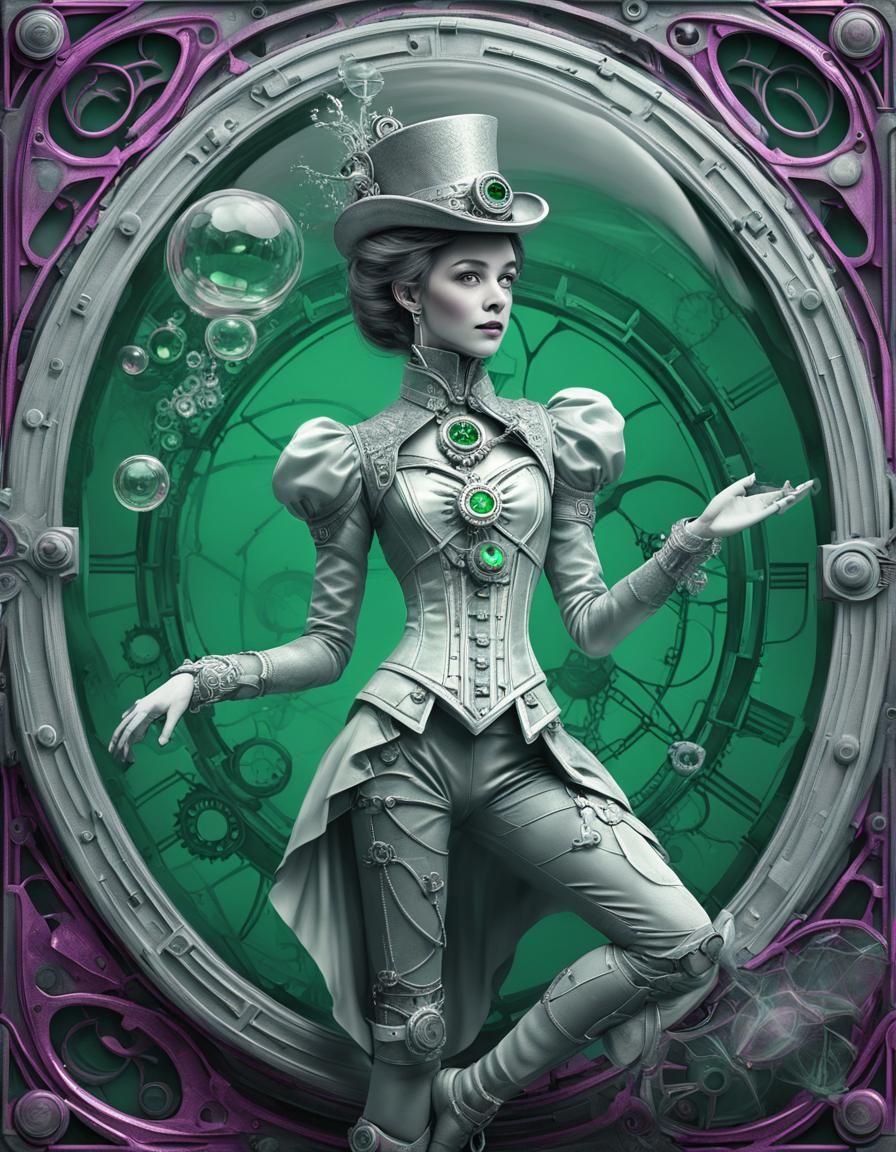 Ethereal Diamond in Steampunk Hypermodern Art