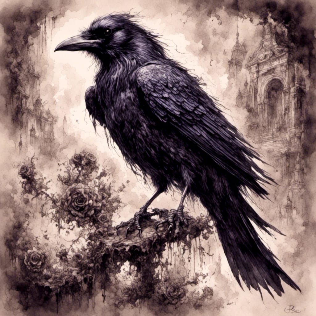 Raven with Horror and Waterline Effects