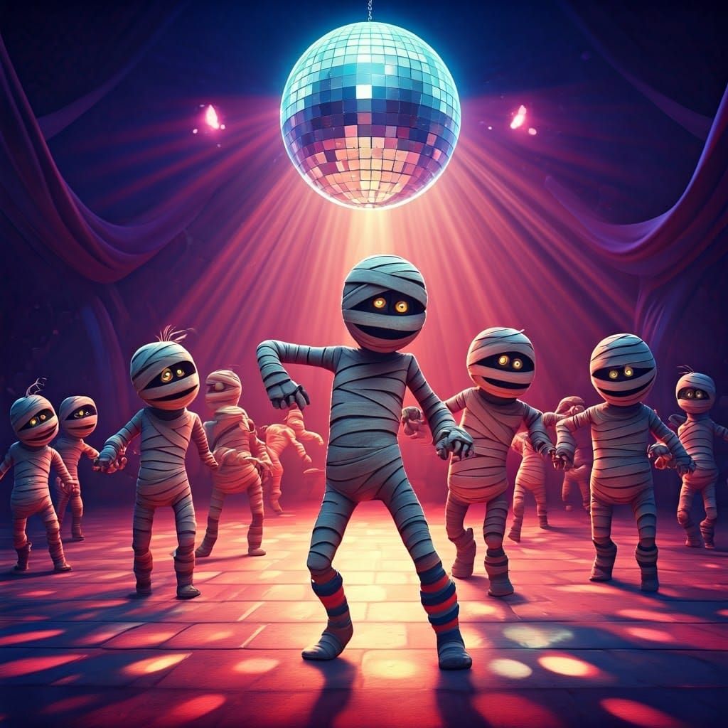 Mummies' Sock Hop in Animated 3D Style