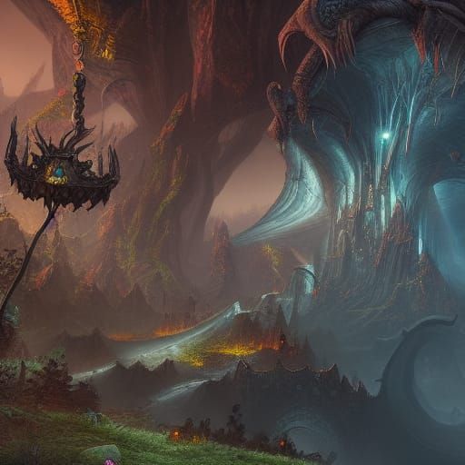 Fantastical Matte Painting in Deep Color