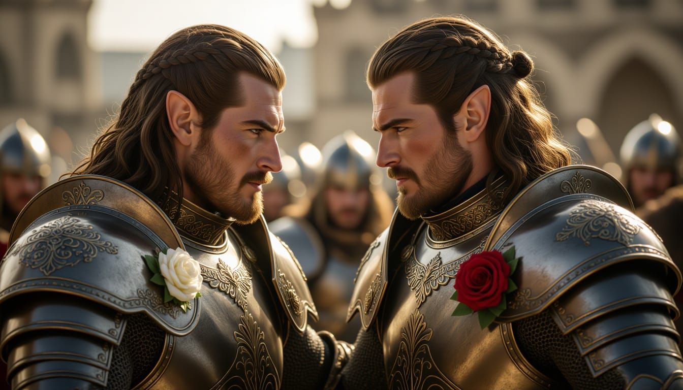 Elven Noblemen Combat in Golden Hour Light