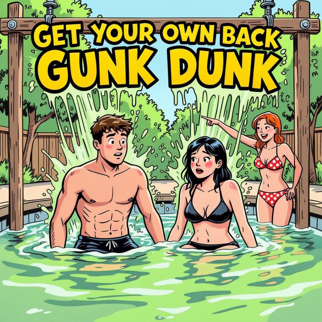 Couple Gets Soaked in Gunk Dunk Water Park Attraction