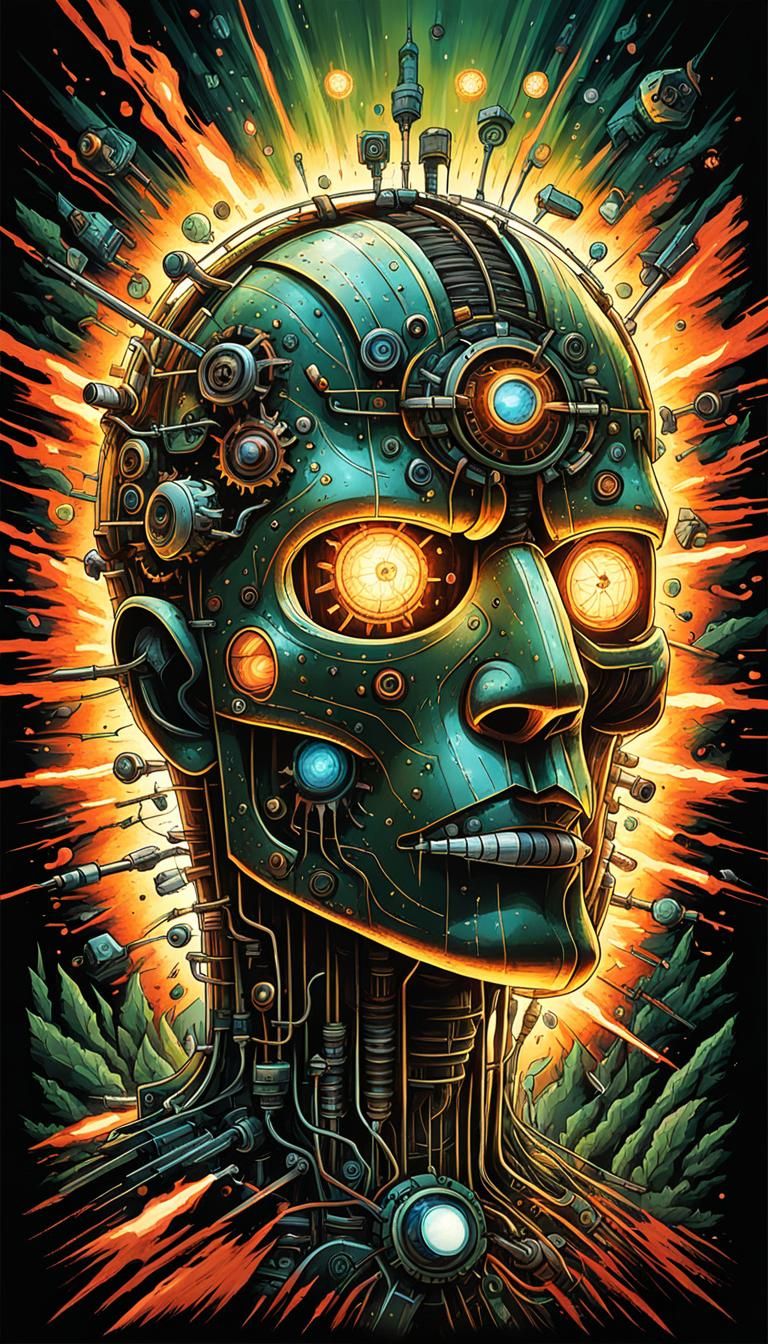 Electrifying Dreamscape in Cyberpunk Aesthetic