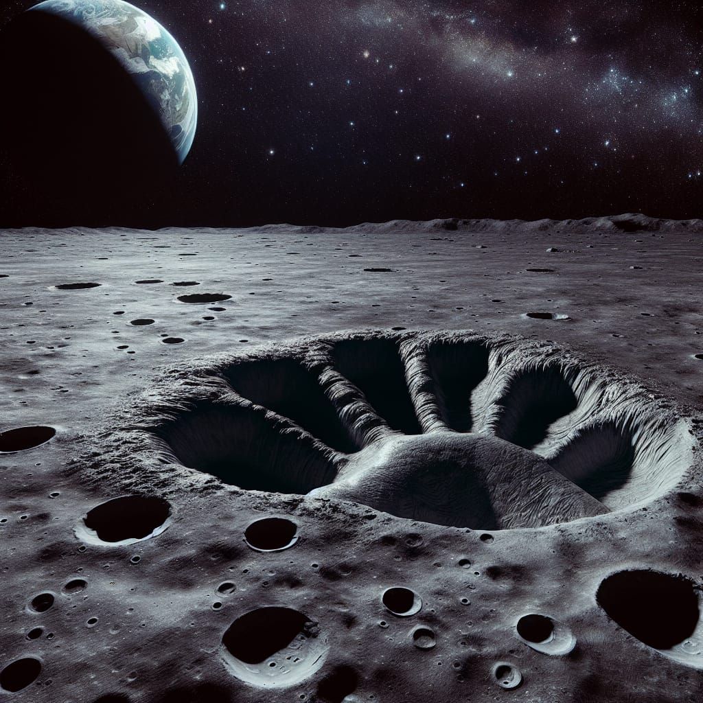 Colossal Footprint Imprinted on the Moon's Surface