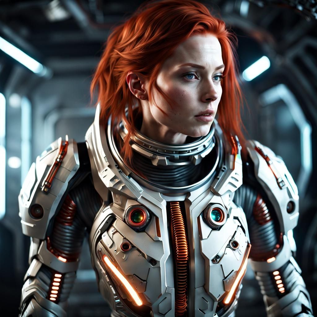 Redhead in Biomechanical Suit: Dead Space Render
