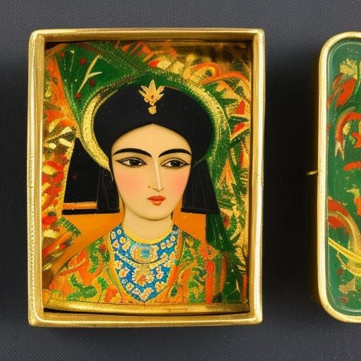 Abstract Boxes in Persian Miniature Style
