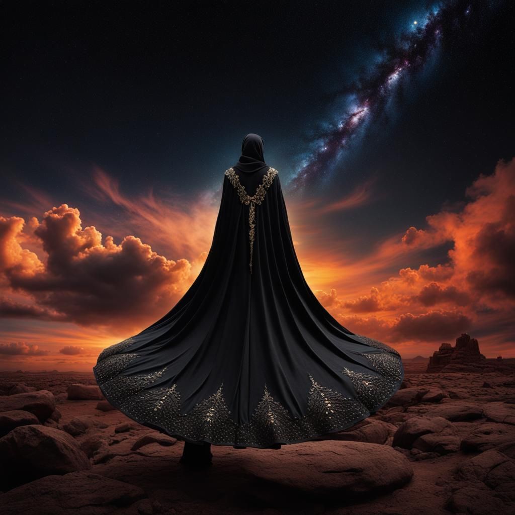 Dark Wizard on Rocky Space Platform