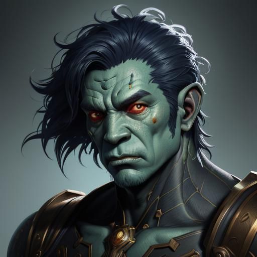 Ogre Monster Portrait in Hyperdetailed Digital Art