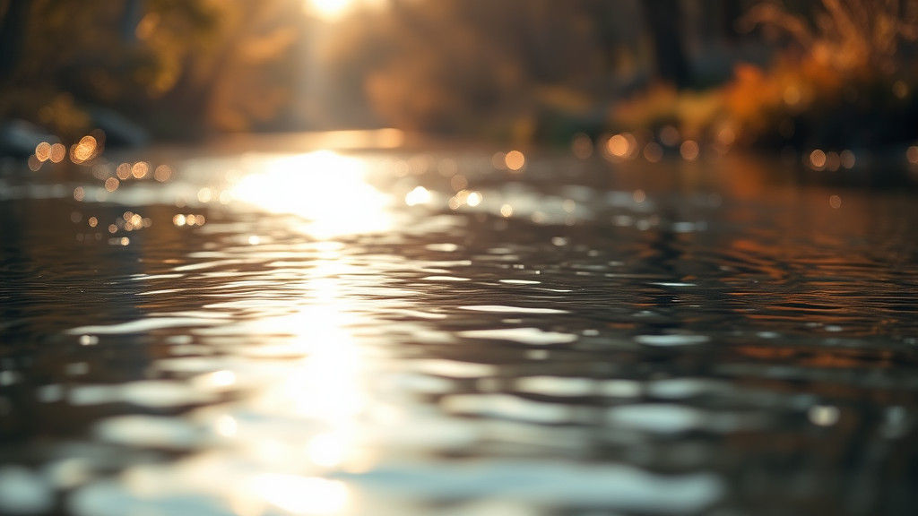 Serene River Inspired by Atmospheric Illustrative Styles