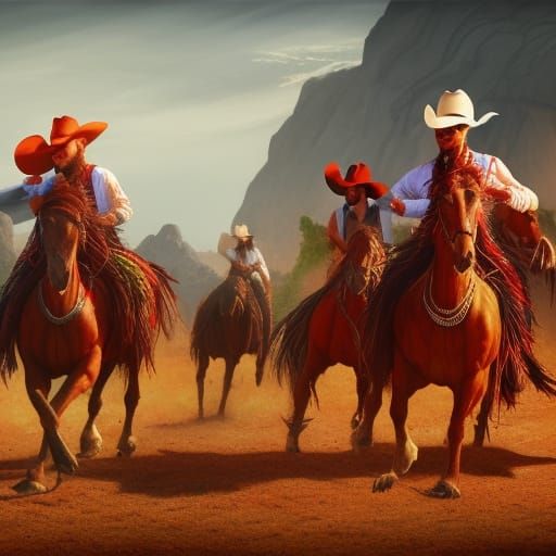 Red Roosters Line Dancing in Country Western Style