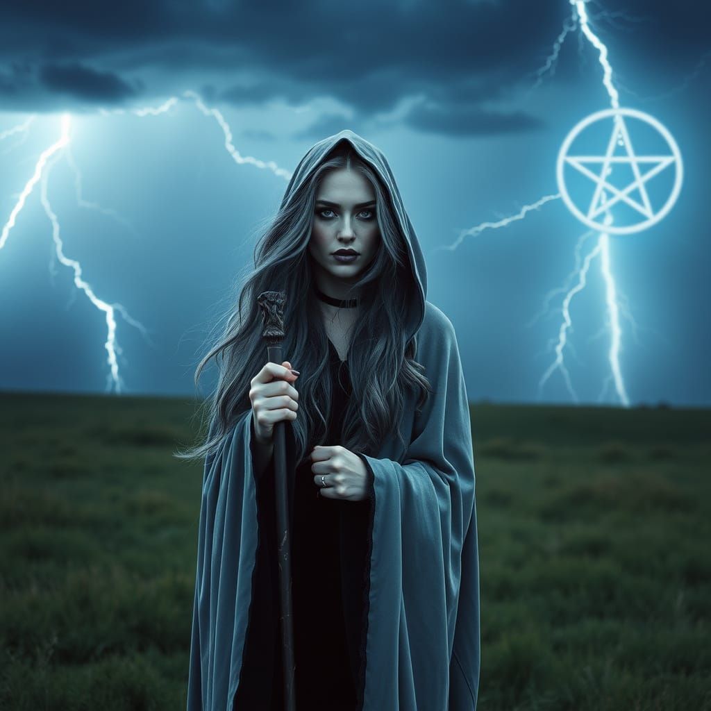 Goddess of the Storm with a Pentagram