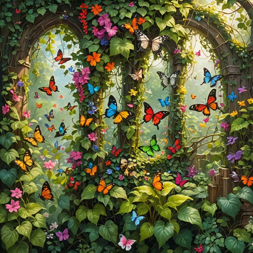 Lush World of Butterflies in Vivid Colors