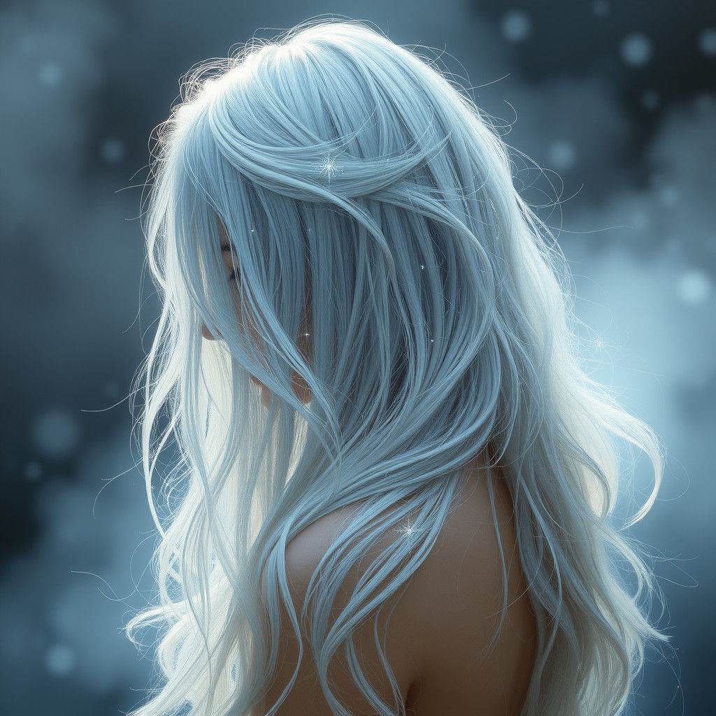 Mystical Woman with Galaxy Hair in Ethereal Style