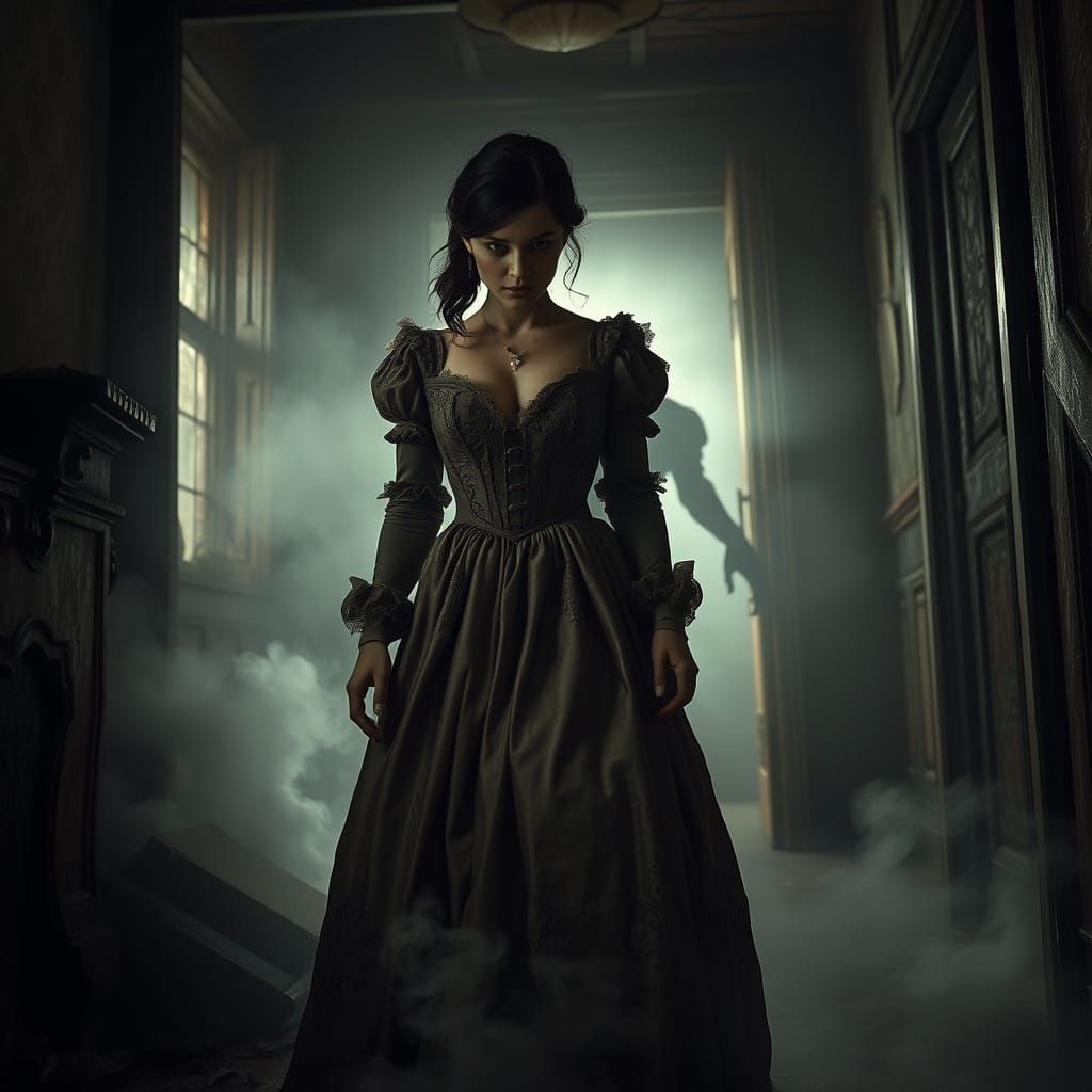 Victorian Ghost Encounter in Dilapidated Room