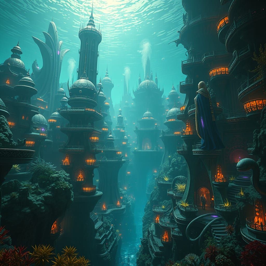 Underwater City Dwellers Confront Alien Beings in Detailed M...