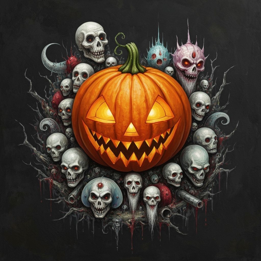 Sinister Jack O'Lantern Masterpiece in Impressionist Style