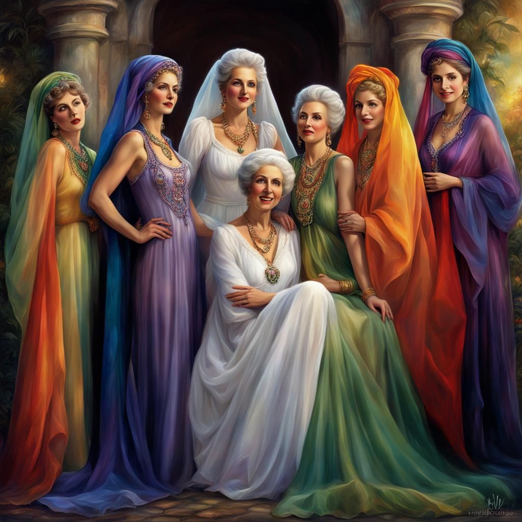 Grimdark Glamour: Ladies in Rainbow Nightdresses