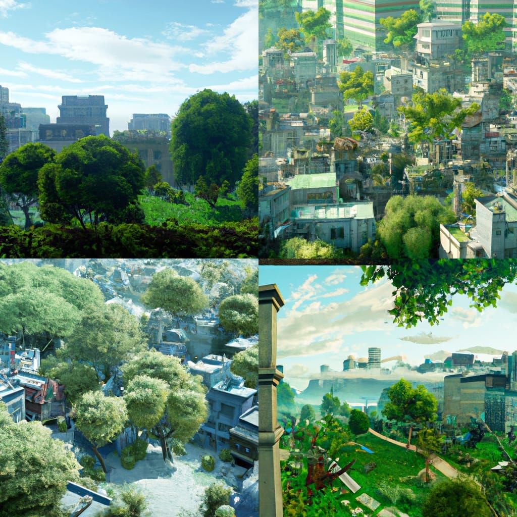 Green City Environment in Detailed Fantasy Art