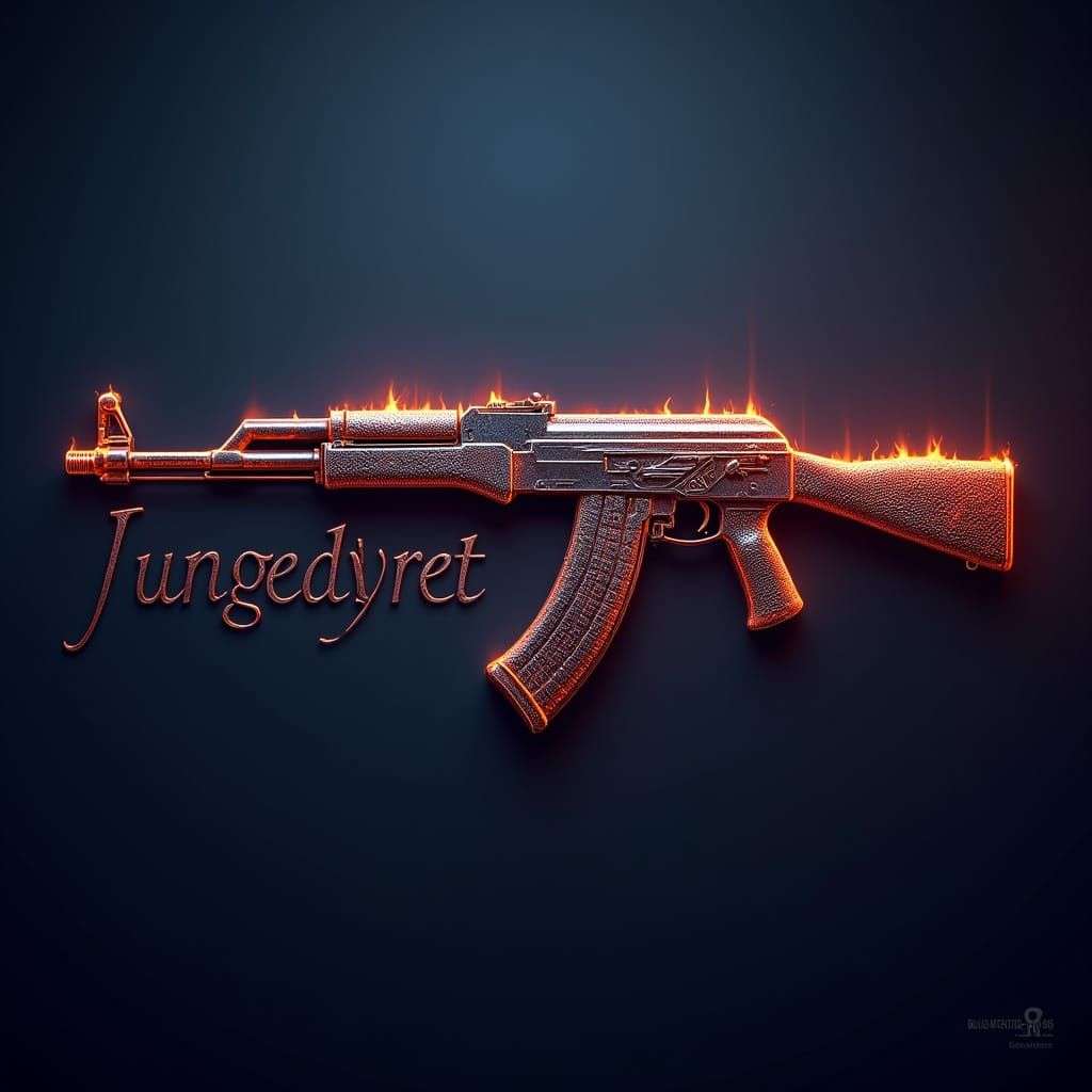 Realistic AK-47 Rifle in Futuristic Digital Realm