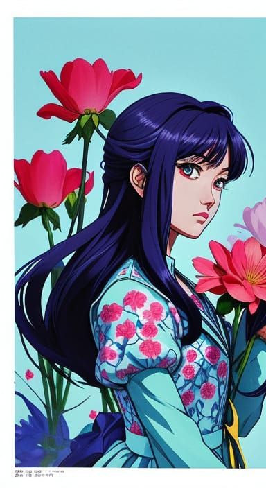 Flowers of Love in Studio Trigger Anime Style