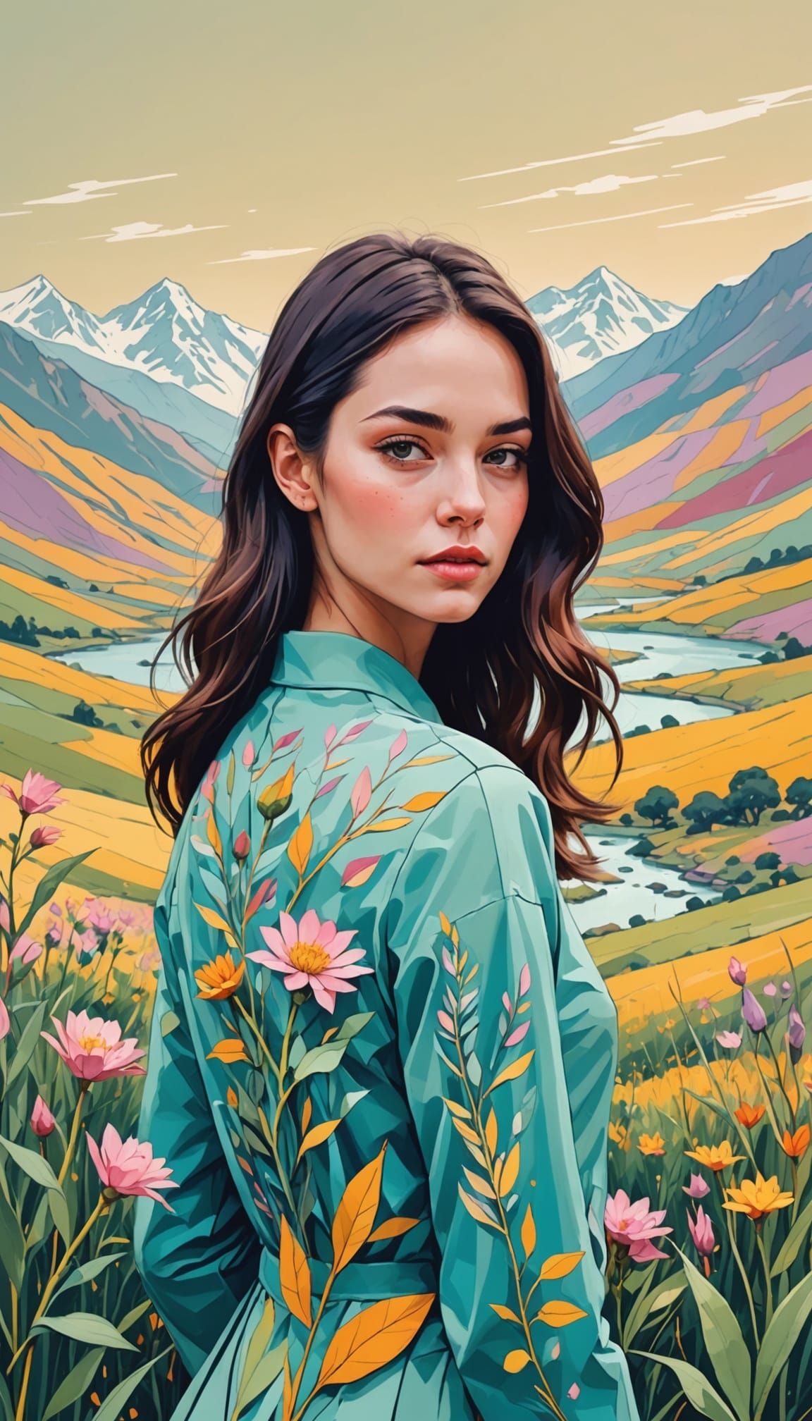 Ethereal Fantasy Landscape with Delicate Pastel Tones