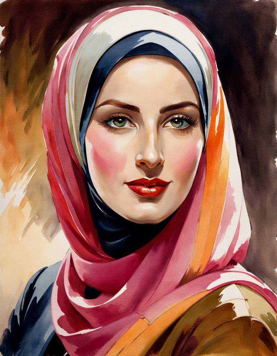 A Gentle German Woman in Traditional Hijab