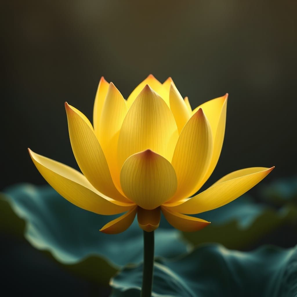Epic Yellow Lotus in 3D Digital Art