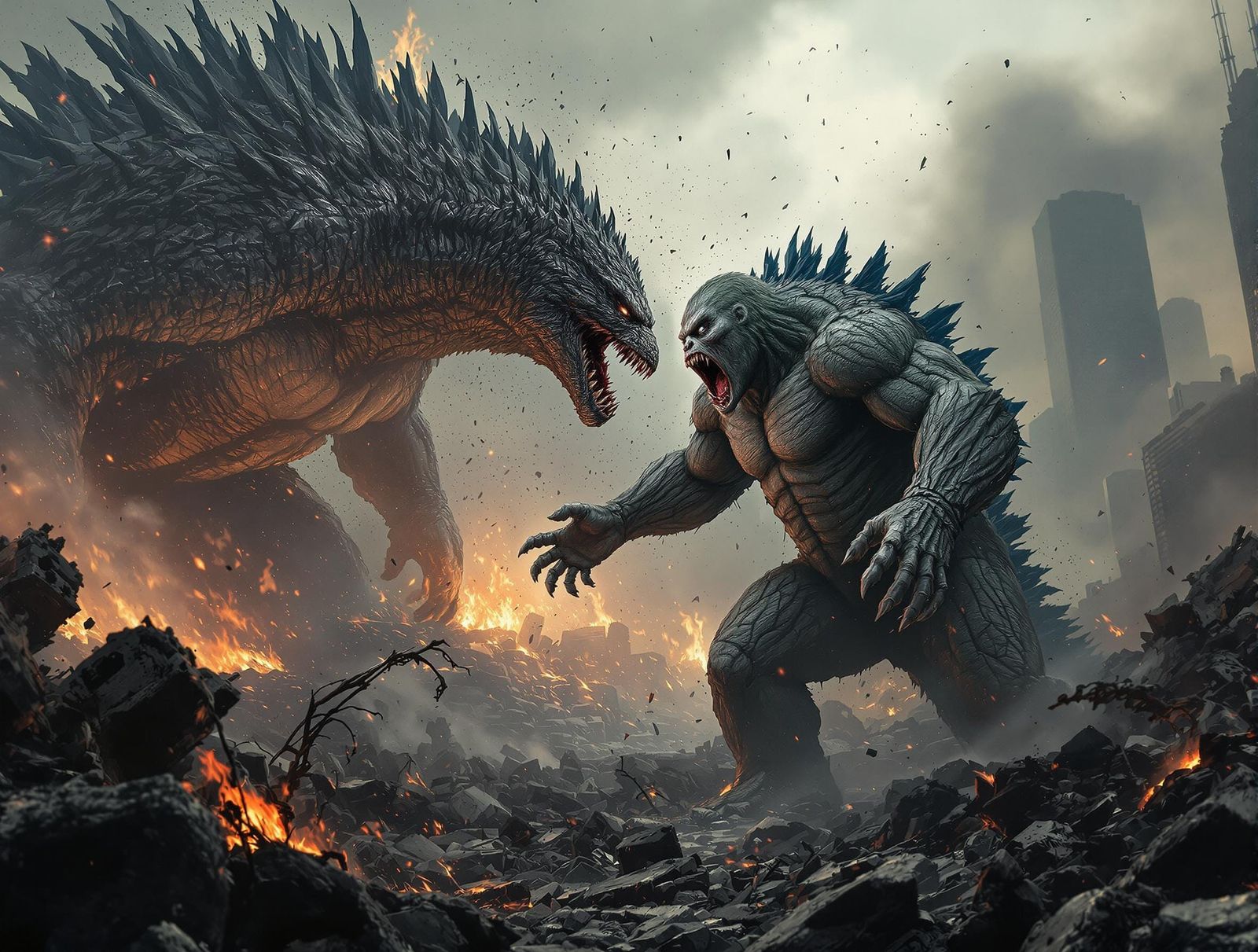 Godzilla vs Zombie King Kong in Ruins