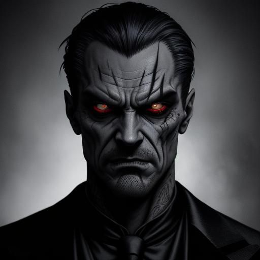 Menacing Villain Portrait with Sinister Smile