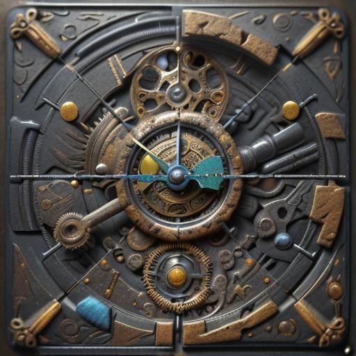 Intricate Retro-Futuristic Machine with Mechanical Elements