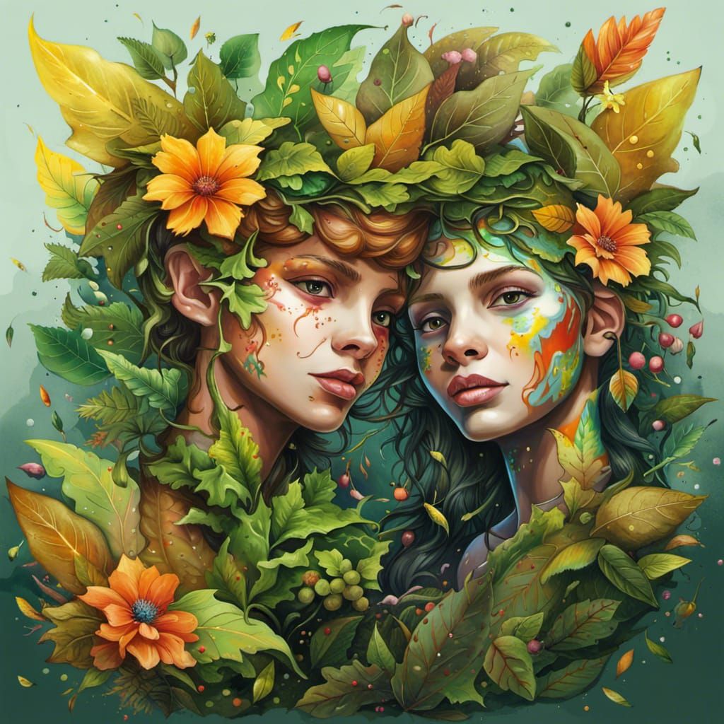 Forest Fairies, King and Queen in Graffiti Art