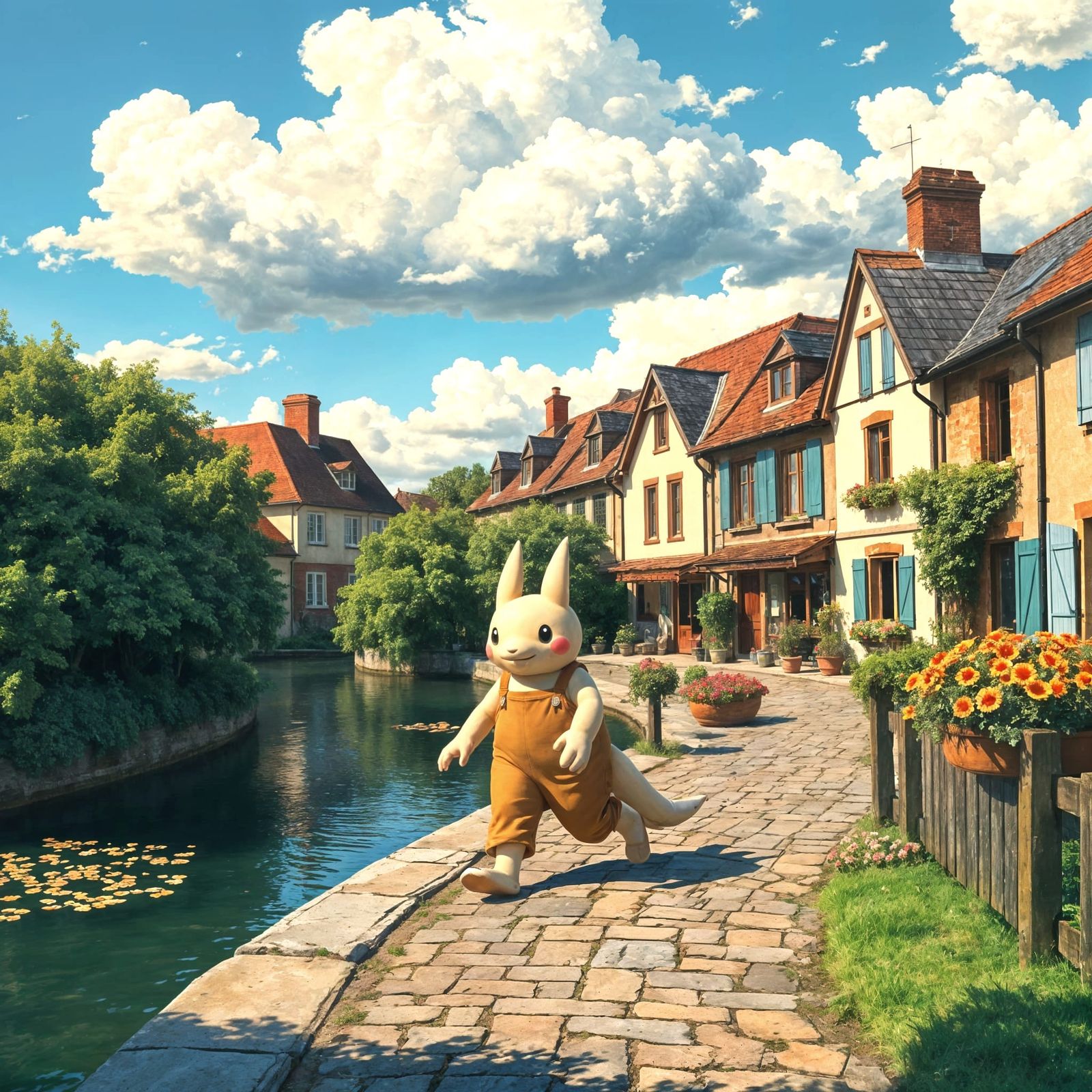 Vibrant Village Scene in Pont-Aven