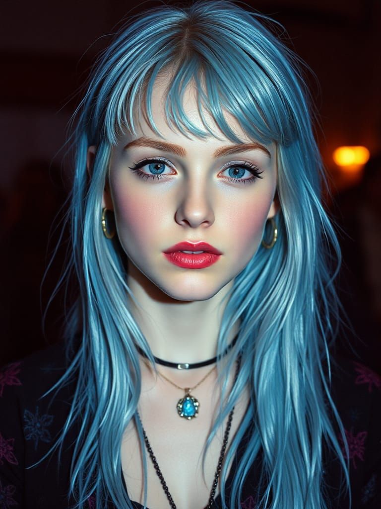 Mall Goth Yearbook Photo in Dark Academia Style