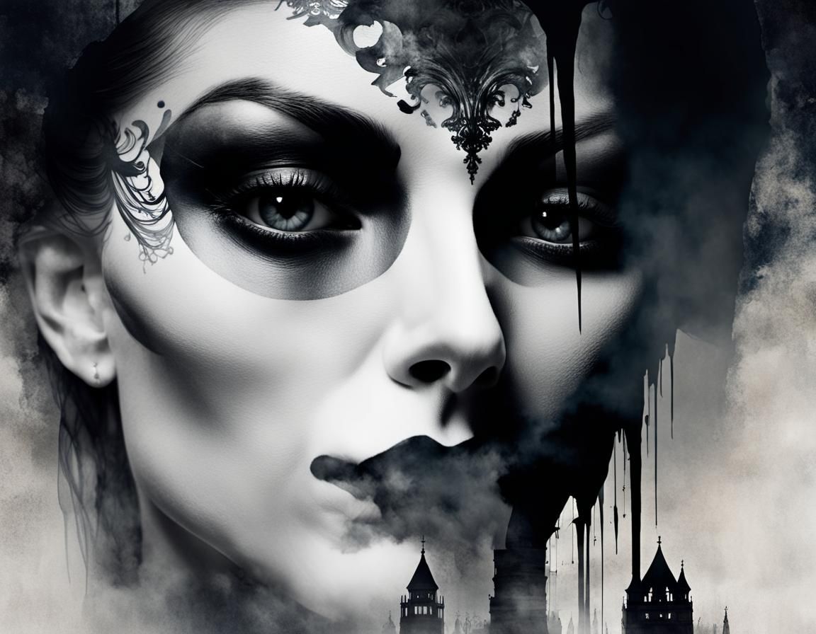 Phantom of the Opera Double Exposure Silhouette