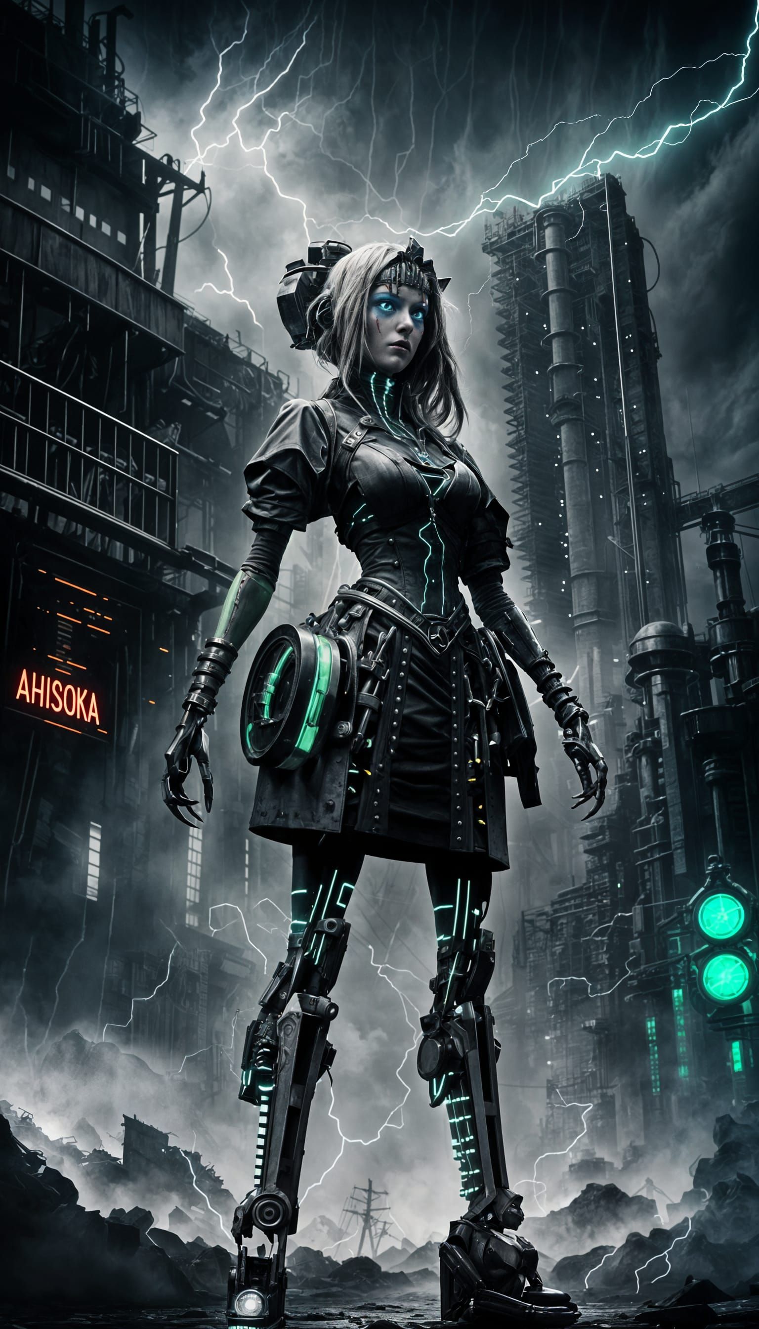 Monster Ahsoka as Frankenstein in Horror Style