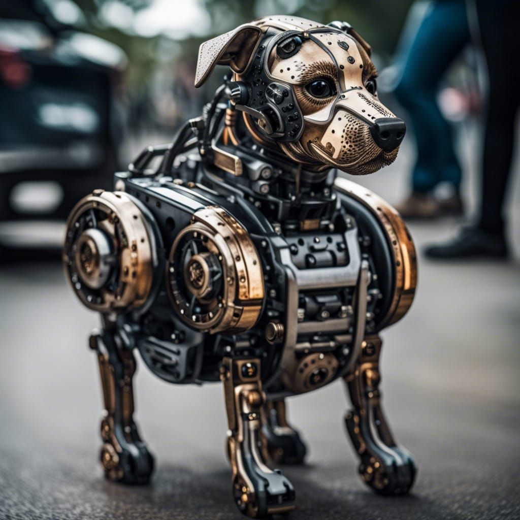 Hyperrealistic Robot Dog with Intricate Details