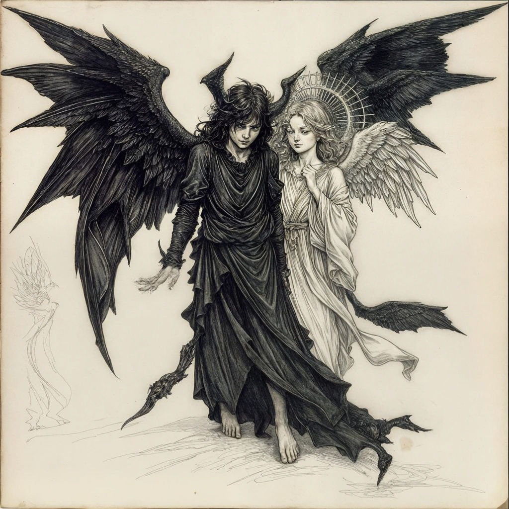 Angels of Light and Darkness in Battle