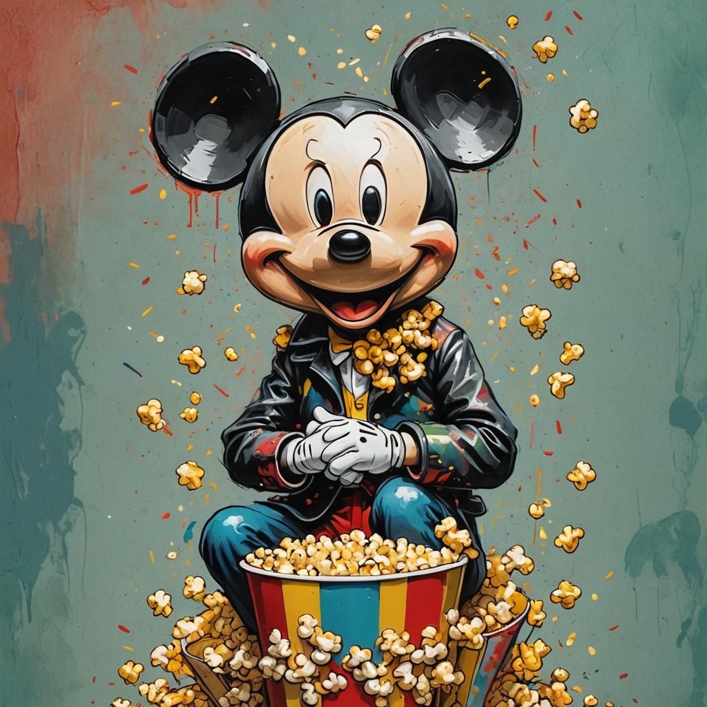 Mickey Mouse Bookish Mind in Splash Art Style