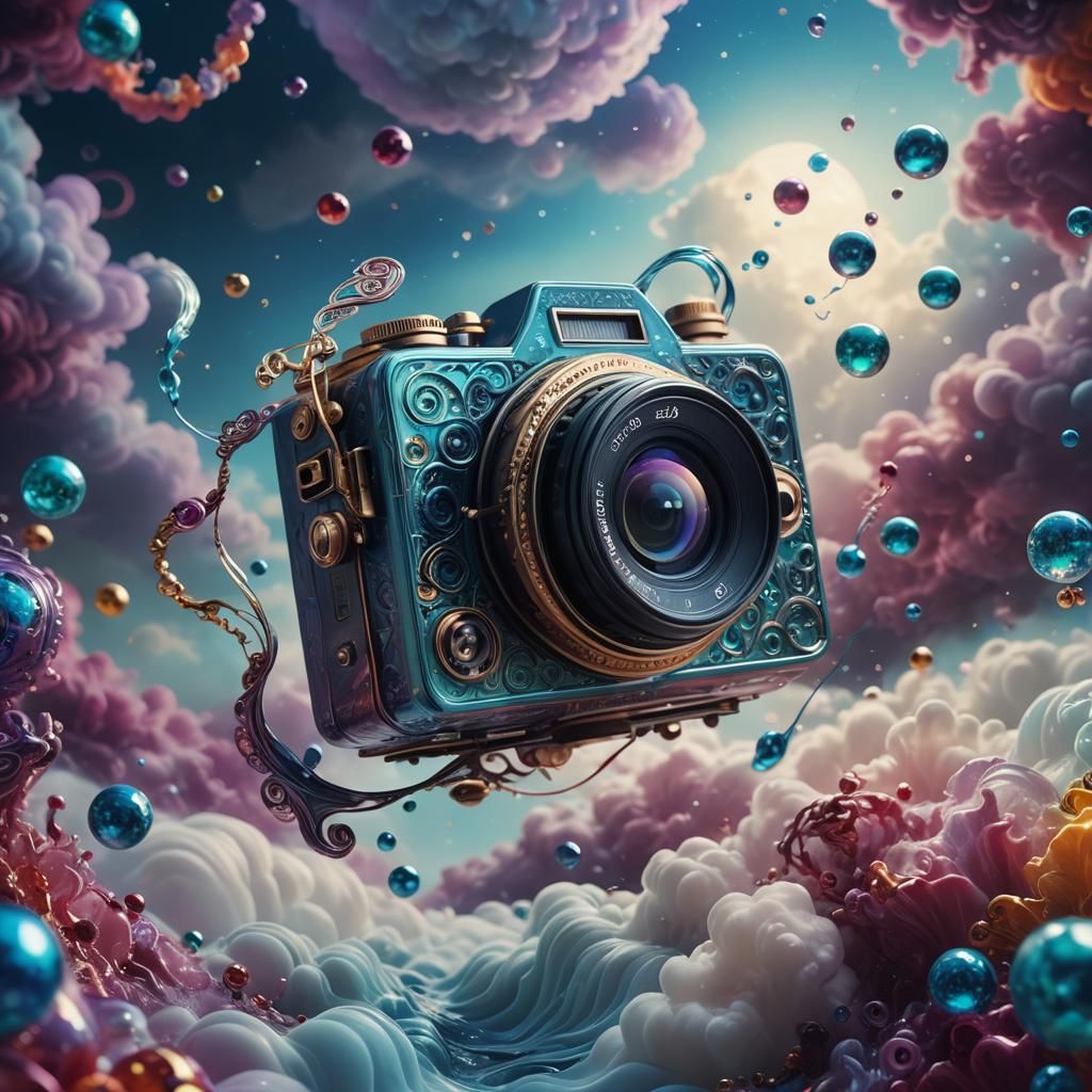 Jewel-Toned Camera in Surreal Fantasy Concept Art