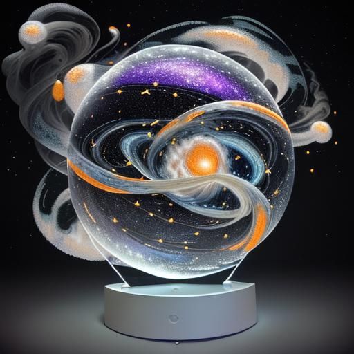 Van Gogh Inspired Alien Humanoid in Exploding Galaxy